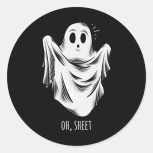 Halloween For Men Funny Oh Sheet Ghost Classic Round Sticker