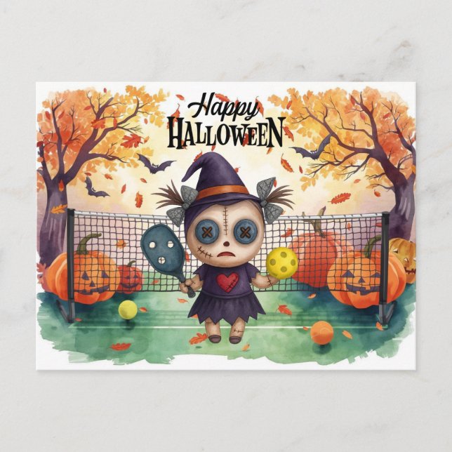 Halloween for Pickleball Player Party  Holiday Postcard (Front)