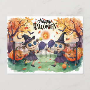 Halloween for Pickleball Player Party Holiday Postcard