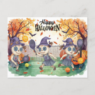 Halloween for Pickleball Player Party Holiday Postcard