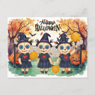 Halloween for Pickleball Player Party Holiday Postcard