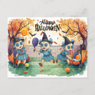 Halloween for Pickleball Player Party Holiday Postcard
