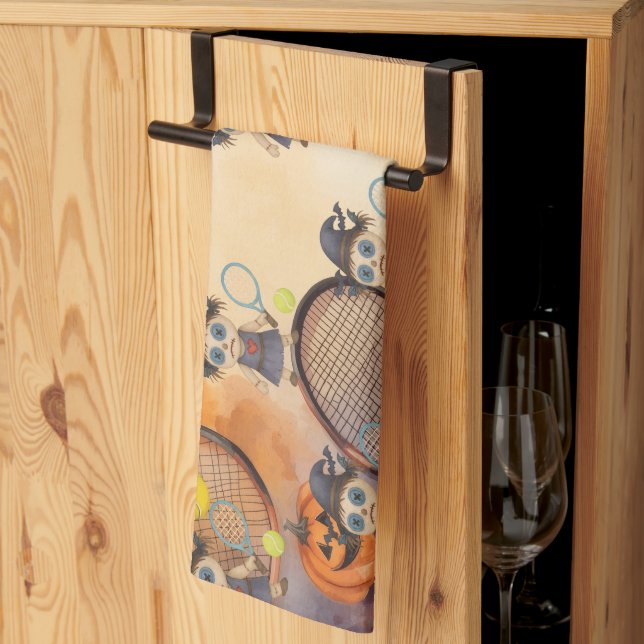Halloween for Tennis Player  Tea Towel (Thirds Fold)