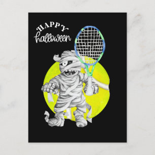 Halloween for Tennis Player with racket and ball  Holiday Postcard