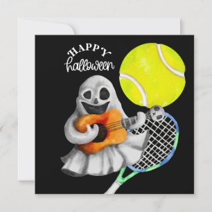 Halloween for Tennis Player with racket  Holiday Card