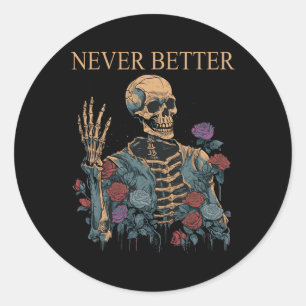 Halloween For Women Never Better Aesthetic Hallow Classic Round Sticker