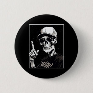Halloween For Women Never Better Skeleton Skull H 6 Cm Round Badge
