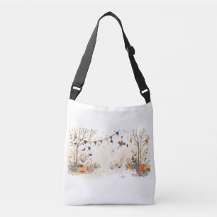 Halloween Forest Pumpkins & Bunting Cross-Body Bag