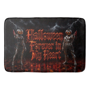 Halloween Forever In My Heart Gothic Pumpkin Jack  Bath Mat