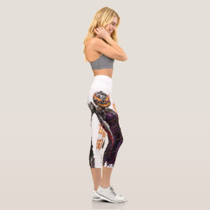 Halloween Forever In My Heart Gothic Pumpkin Jack  Capri Leggings