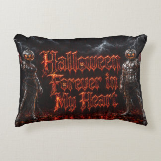 Halloween Forever In My Heart Gothic Pumpkin Jack Decorative Cushion