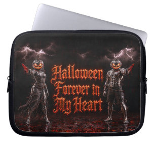 Halloween Forever In My Heart Gothic Pumpkin Jack Laptop Sleeve