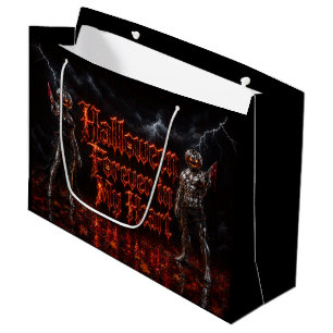 Halloween Forever In My Heart Gothic Pumpkin Jack Large Gift Bag