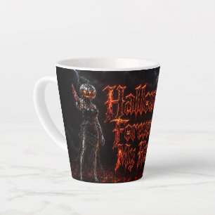 Halloween Forever In My Heart Gothic Pumpkin Jack  Latte Mug