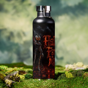 Halloween Forever In My Heart Gothic Pumpkin Jack  Water Bottle