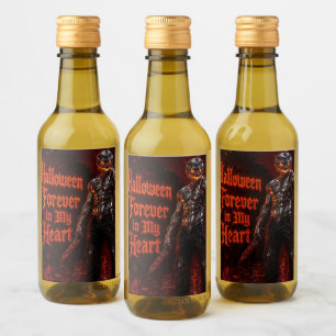 Halloween Forever In My Heart Gothic Pumpkin Jack Wine Label