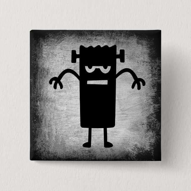 Halloween Frankenstein (a little bit scary) Button (Front)