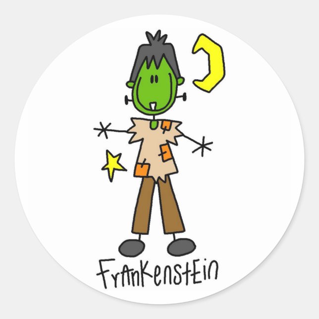 Halloween Frankenstein Stick Figure Sticker (Front)