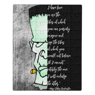 Halloween Frankenstein's Monster Love and Rage Jigsaw Puzzle