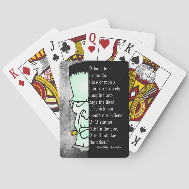 Halloween Frankenstein's Monster Love and Rage Playing Cards (Back)
