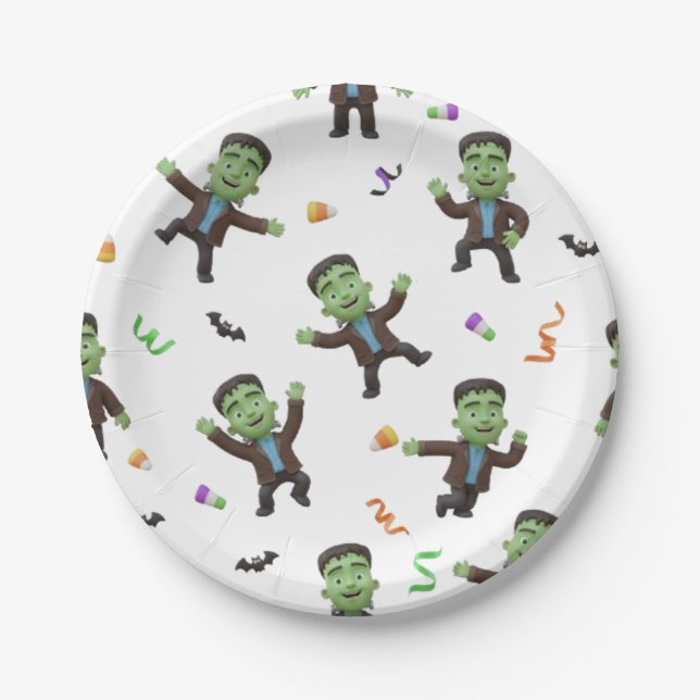 HALLOWEEN FRANKIE PAPER PLATE (Front)
