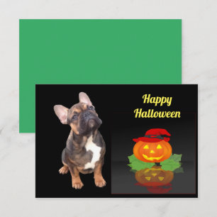 Halloween französische Bulldogge Postkarte Save The Date