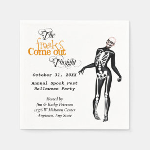 Halloween Freak Zombie Skeleton Custom Napkin