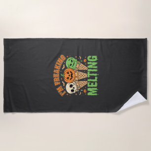 Halloween Freaking Melting Ice Cream Beach Towel