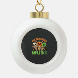 Halloween Freaking Melting Ice Cream Ceramic Ball Christmas Ornament