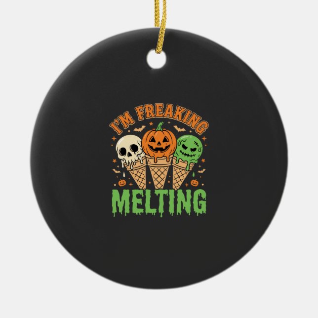 Halloween Freaking Melting Ice Cream Ceramic Tree Decoration (Front)