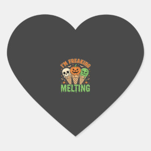 Halloween Freaking Melting Ice Cream Heart Sticker
