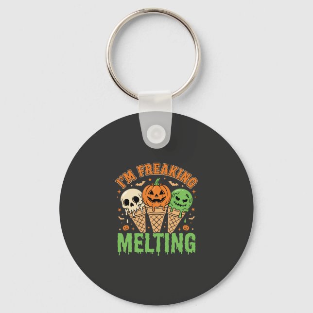 Halloween Freaking Melting Ice Cream Key Ring (Front)