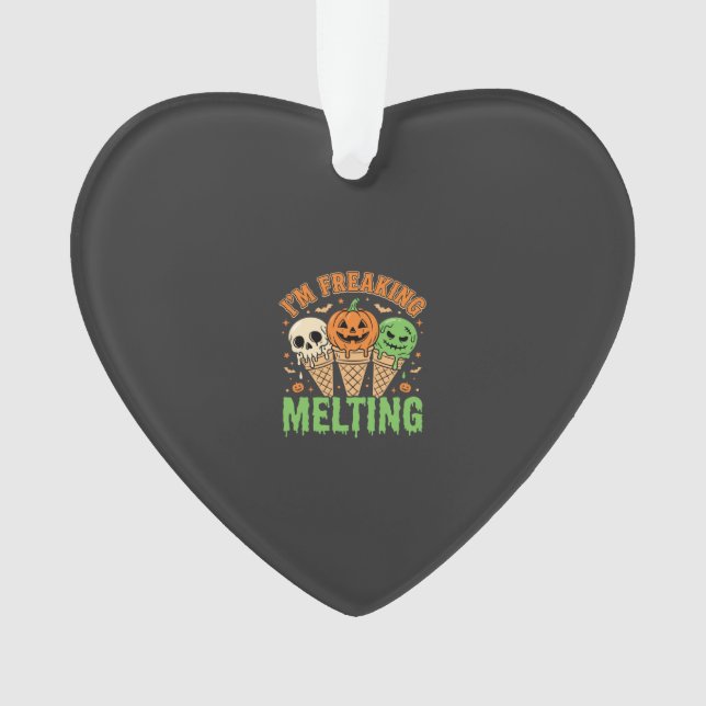 Halloween Freaking Melting Ice Cream Ornament (Front)