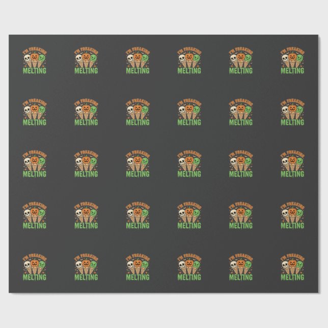 Halloween Freaking Melting Ice Cream Wrapping Paper (Flat)