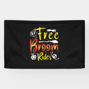 Halloween Free Broom Rides Birthday Banner