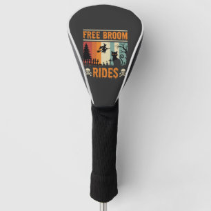 Halloween Free Broom Rides Witch Cat Golf Head Cover