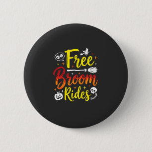 Halloween Free Broom Rides Witch Graphic 6 Cm Round Badge