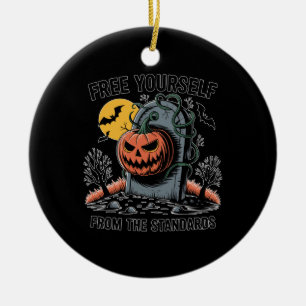 Halloween Free Yourself From The Standards.jpg Ceramic Tree Decoration