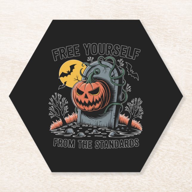 Halloween Free Yourself From The Standards.jpg Paper Coaster (Front)
