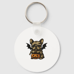 Halloween French Bulldog � Cute Spooky Dog Art Cla Key Ring