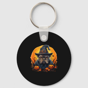 Halloween french bulldog key ring