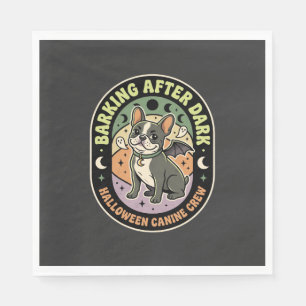 Halloween French Bulldog Night Patrol Napkin