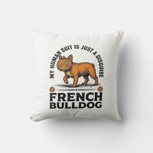 Halloween French Bulldog Pumpkin Costume Shirt_1 Cushion