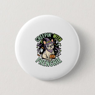 Halloween French Bulldog Spooky Companion 6 Cm Round Badge