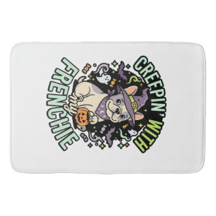 Halloween French Bulldog Spooky Companion Bath Mat