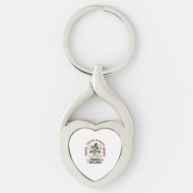 Halloween French Bulldog Trickster Key Ring (Front)