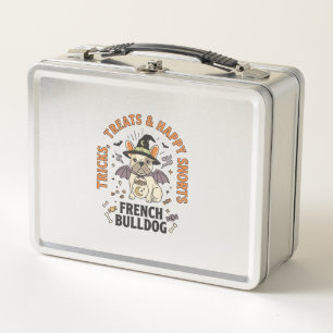 Halloween French Bulldog Trickster Metal Lunch Box