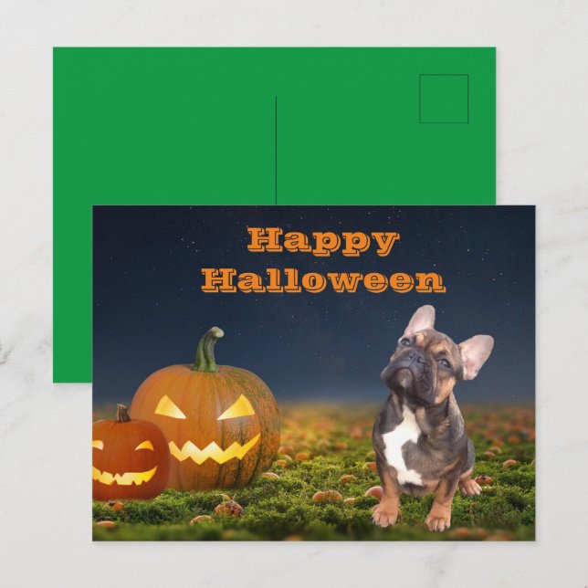 Halloween French Bulldogge postcard (Front/Back)
