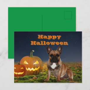 Halloween French Bulldogge postcard
