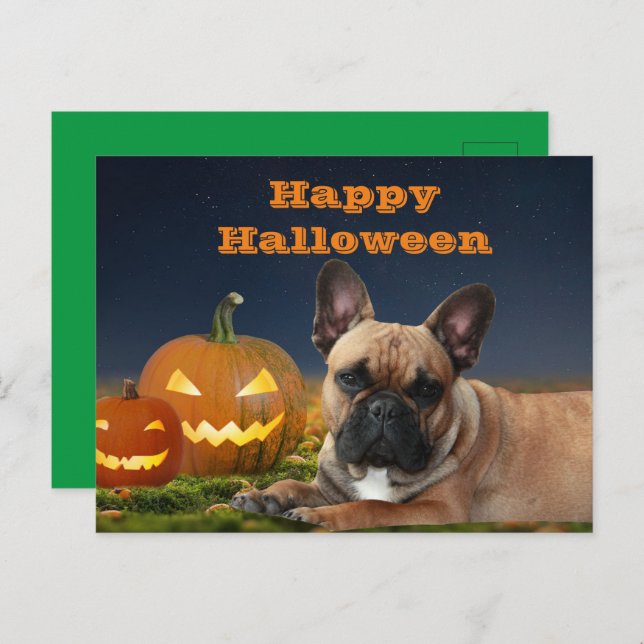 Halloween French Bulldogge postcard (Front/Back)